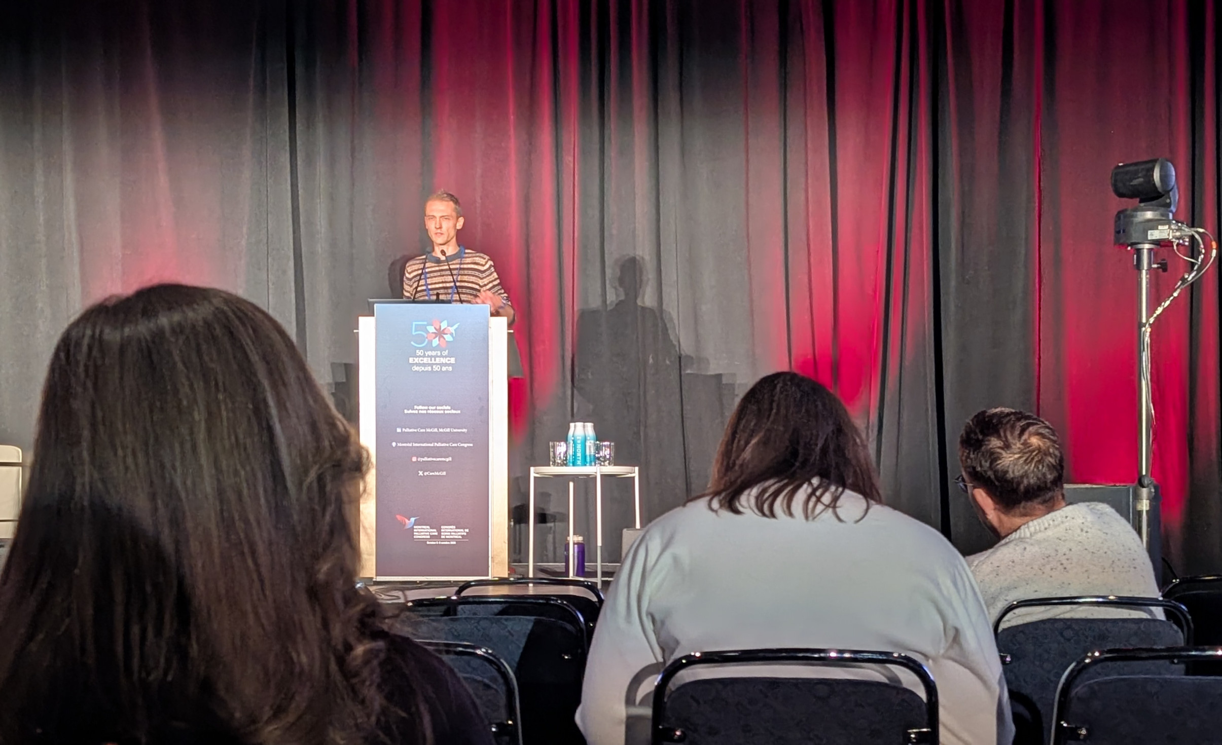 Joe Wood gave a plenary lecture at the Montreal International Congress on Palliative Care