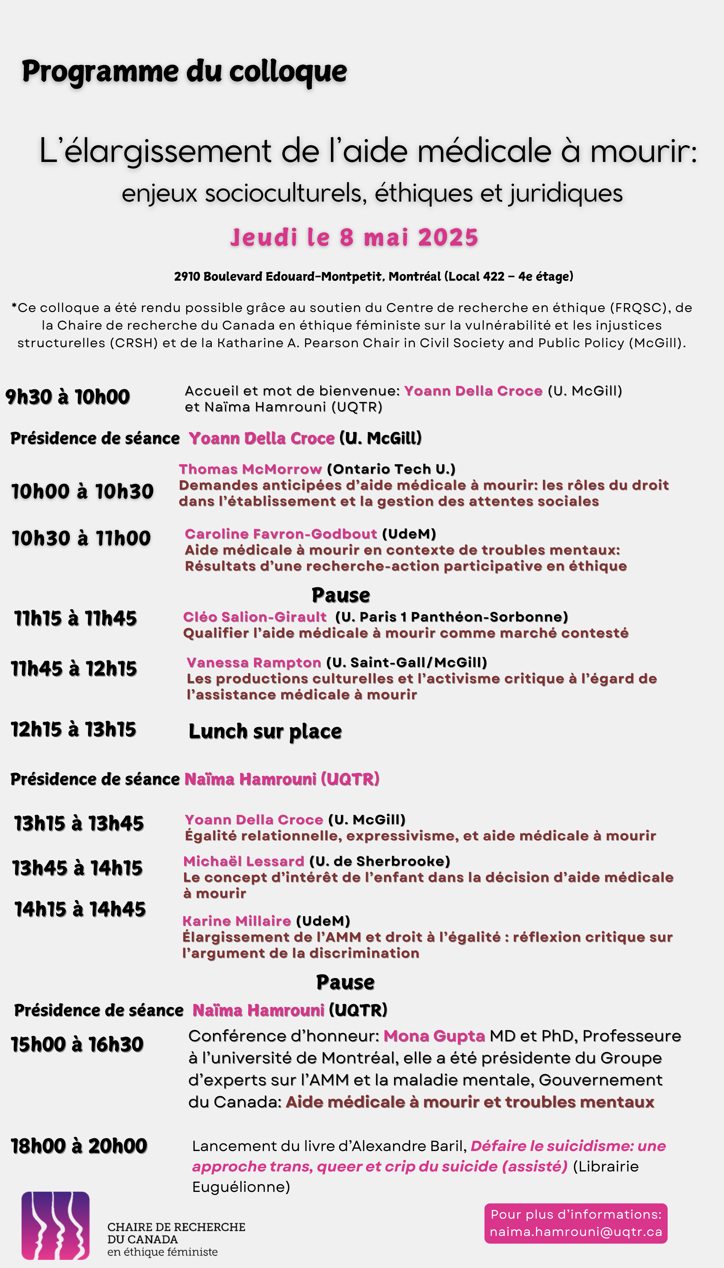 Presentation on Cultural Products and MAID Expansion in Québec & Canada