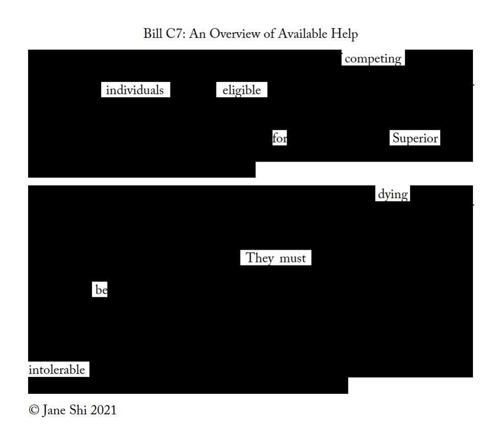 ‘Bill C7: An Overview of Available Help’ by Jane Shi